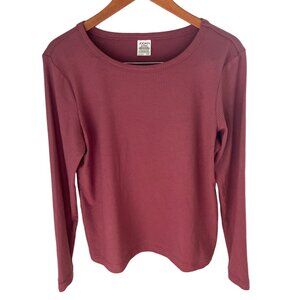 Jockey Women's Long Sleeve Mauve Top Round Neck Super Soft Size XL